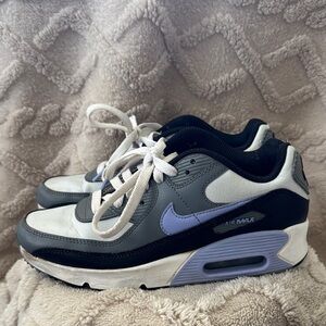 Nike Air Max Low-Top Sneakers in White, Gray & Lavender Accents